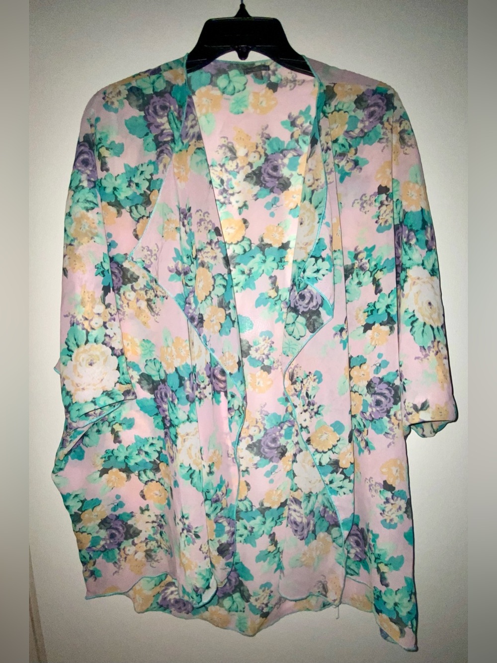 Charlotte Russe Pastel Floral Sheer Kimono